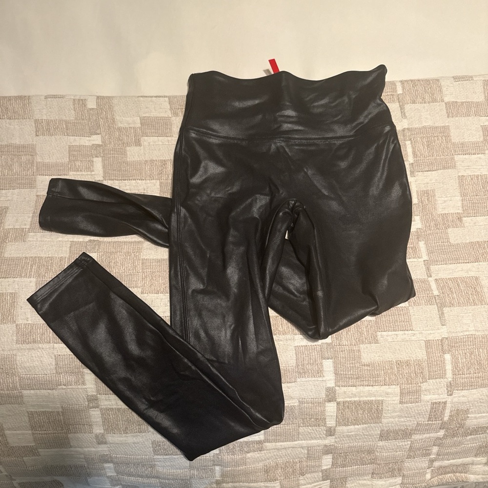 SPANX Faux Leather Look Black Leggings